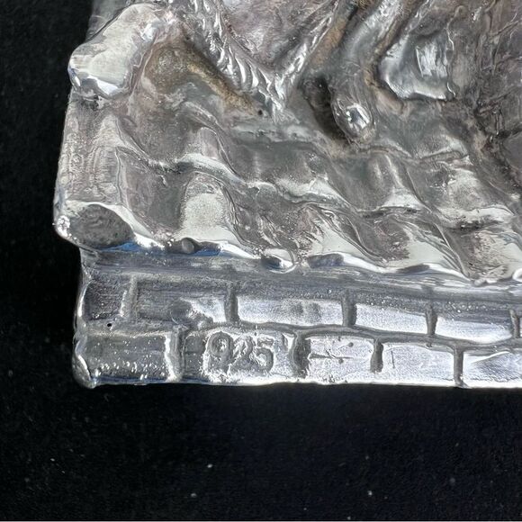 Vintage Stamped 925 Jewish Man Playing Fiddler Wall Sculpture By A Kedem Framed - Picture 8 of 12